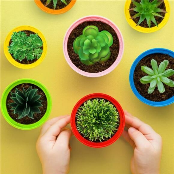 6pcs mini artificial succulent plants bulk fake greenery for diy craft home deco - Picture 2 of 8